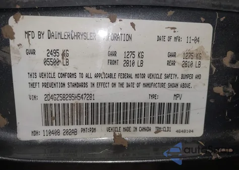 2005 Dodge Magnum Rt z USA, uszkodzony, nr VIN 2D4GZ58295H547281